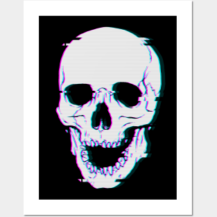 Glitch Skull Posters and Art